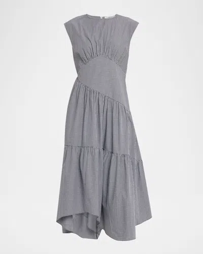Frame The Check Gathered Midi Dress