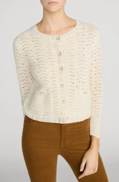 Frame The Chevron Knit Cardigan In Biscuit
