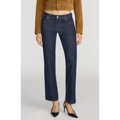 Frame The Cigarette Crop Straight Leg Jeans In Blue