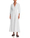 Frame The Cinched Organic Cotton Maxi Dress In White