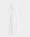 Frame The Cinched Organic Cotton Maxi Dress In White