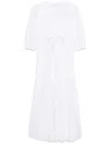 Frame Organic Cotton The Cinched Midi Dress In Weiss