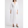Frame The Cinched Organic Cotton Maxi Dress In White