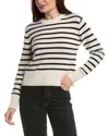 Frame Stripe Cashmere Crewneck Sweater In Multi