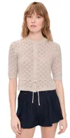 Frame Womens Oatmeal Heather The Clover Cashmere And Wool Cardigan In Brown