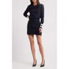 Frame The Club Cashmere Blend Sweater Minidress In Navy Multi