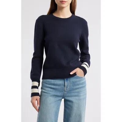 Frame The Club Cashmere Blend Sweater In Navy Multi