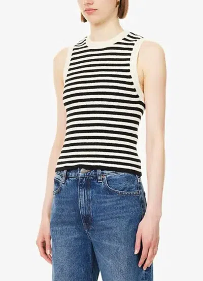 Frame The Coastal Striped Tank In Cream Multi