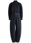 Frame Womens Portia The Cocoon Belted Organic Cotton-denim Jumpsuit In Black