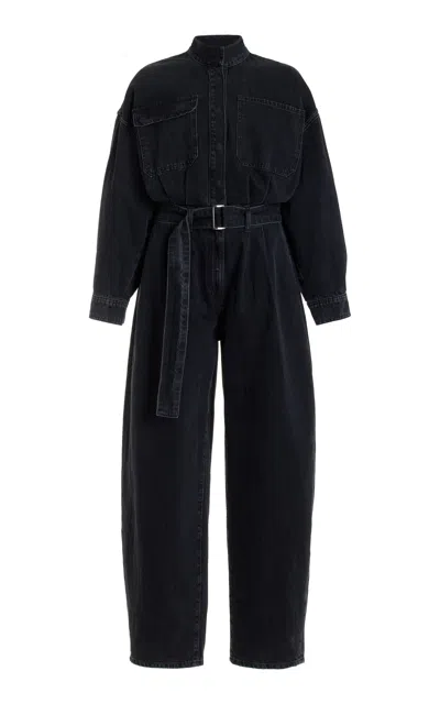 Frame The Cocoon Denim Jumpsuit In Black