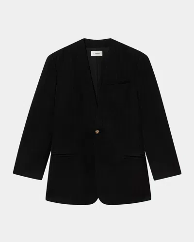 Frame The Collarless Blazer In Black Shad