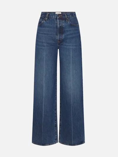 Frame The Collegiate High-rise Wide-leg Jeans In Blue