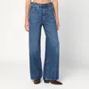 Frame Recycled Denim Trousers With Belt Loops And Contrast Stitching In Blue