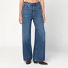 Frame Recycled Denim Trousers With Belt Loops And Contrast Stitching In Blue