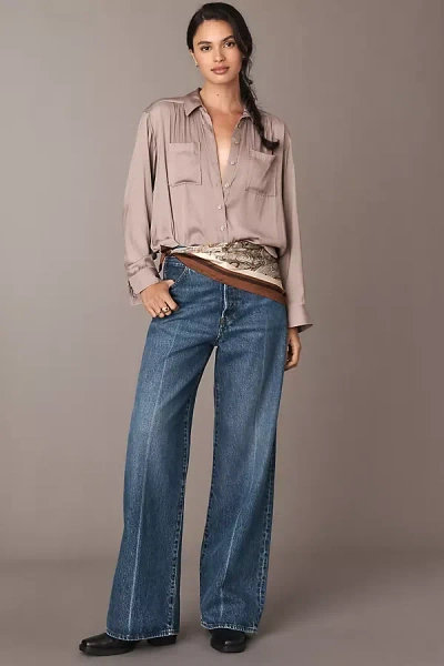 Frame The Collegiate High-rise Wide-leg Jeans In Blue