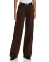 Frame The Collegiate High Rise Wide Leg Jeans In Night Moth In Brown