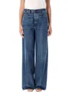 Frame High-rise Wide-leg Jeans In Blue