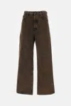 Frame The Collegiate Brown Jeans With Belt Loops And Wide Leg In Denim Woman In Brown
