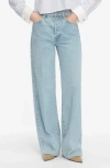 Frame The Collegiate Super High Waist Wide Leg Jeans In Blue