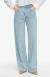 Frame The Collegiate Super High Waist Wide Leg Jeans In Blue