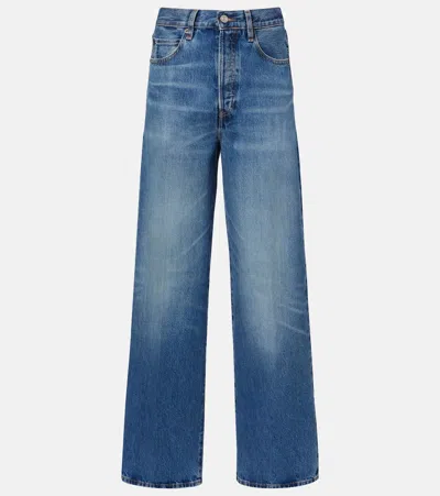 Frame The Collegiate Wide-leg Jeans In Blue