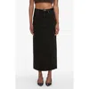 Frame The Column Denim Midi Skirt In Black