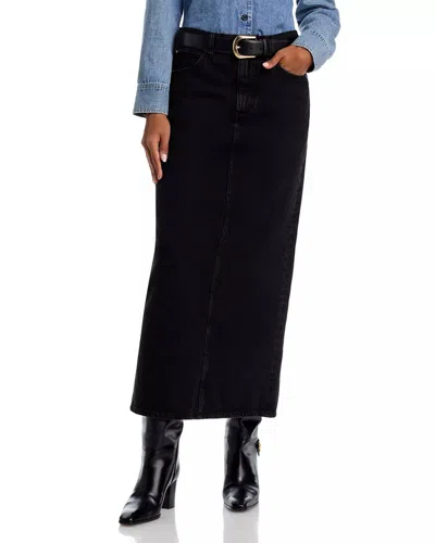 Frame The Column Maxi Skirt In Sutro In Black
