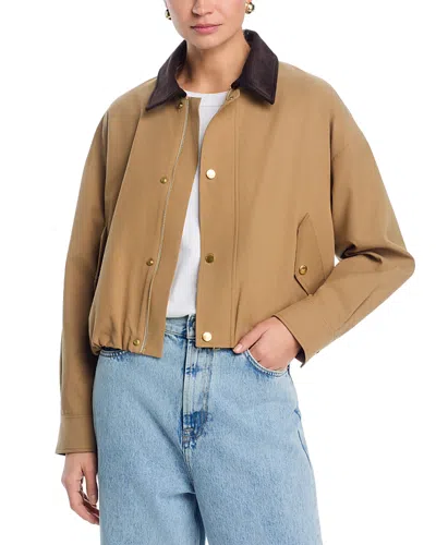 Frame The Corduroy Collar Bubble Jacket In Brown