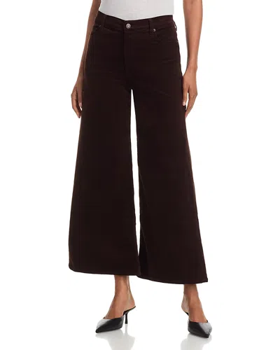 Frame The Corduroy High Rise Swing Jeans In Espresso In Black