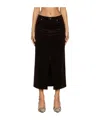 Frame Corduroy Midaxi Skirt In Espresso In Black