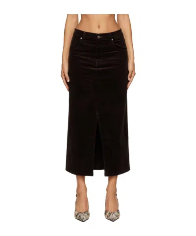 Frame The Corduroy Midaxi Midi Skirt In Black