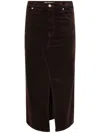 Frame The Corduroy Midi Skirt In Brown