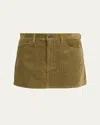Frame The Corduroy Mini Skirt In Green