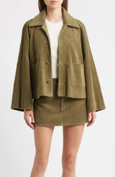 Frame The Corduroy Swing Jacket In Green