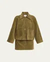 Frame The Corduroy Swing Jacket In Green