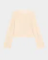 Frame The Crochet Crewneck Sweater In Alabaster