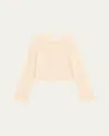 Frame The Crochet Crewneck Sweater In Alabaster