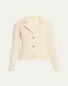 Frame The Crochet Cotton Blazer In Cream