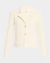 Frame The Crochet Cotton Blazer In Cream