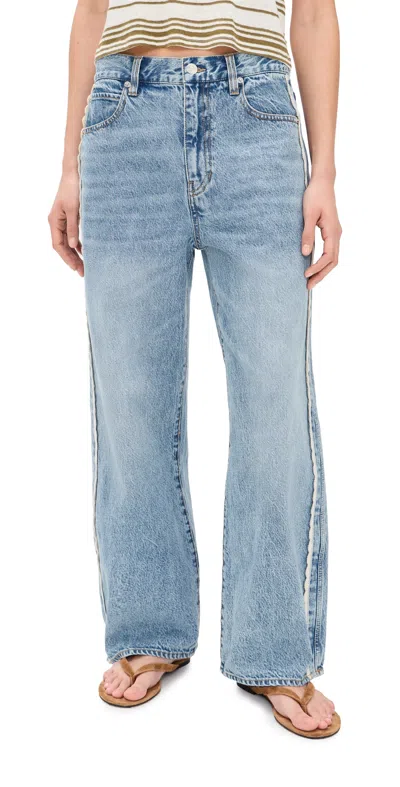 Frame The Crochet Bow Crop Jeans Aura In Blue