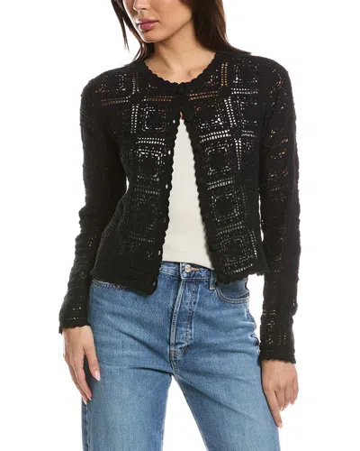 Frame The Crochet Cardigan In Black