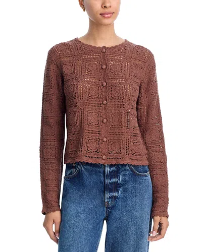 Frame The Crochet Cardigan In Brown