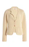 Frame The Crochet Cotton Blazer In Cream