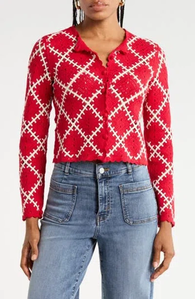 Frame The Crochet Diamond Cardigan In Multi