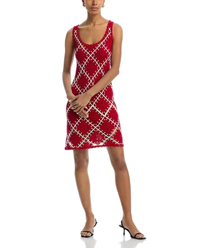 Frame The Crochet Diamond Dress In Red