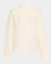 Frame The Crochet Inset Blouse In Neutral