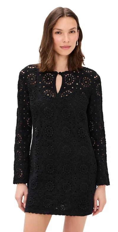 Frame The Crochet Keyhole Dress Black
