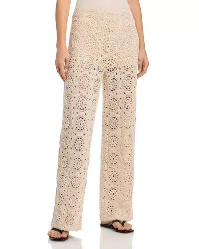 Frame The Crochet Pants In Cream In Multi