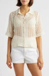Frame The Crochet Short Sleeve Button-up Shirt