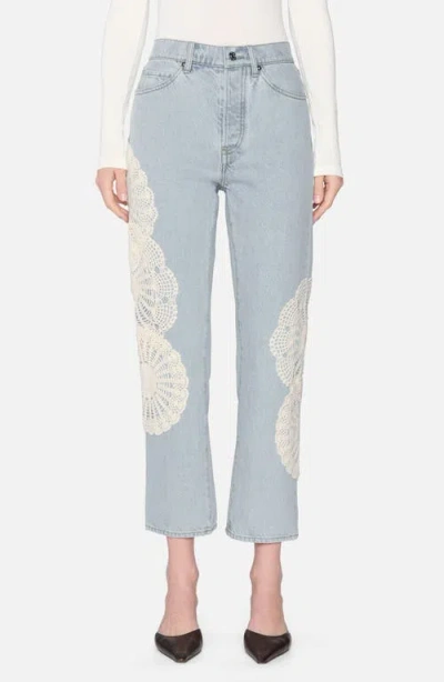 FRAME FRAME THE CROCHET STRAIGHT LEG ANKLE JEANS